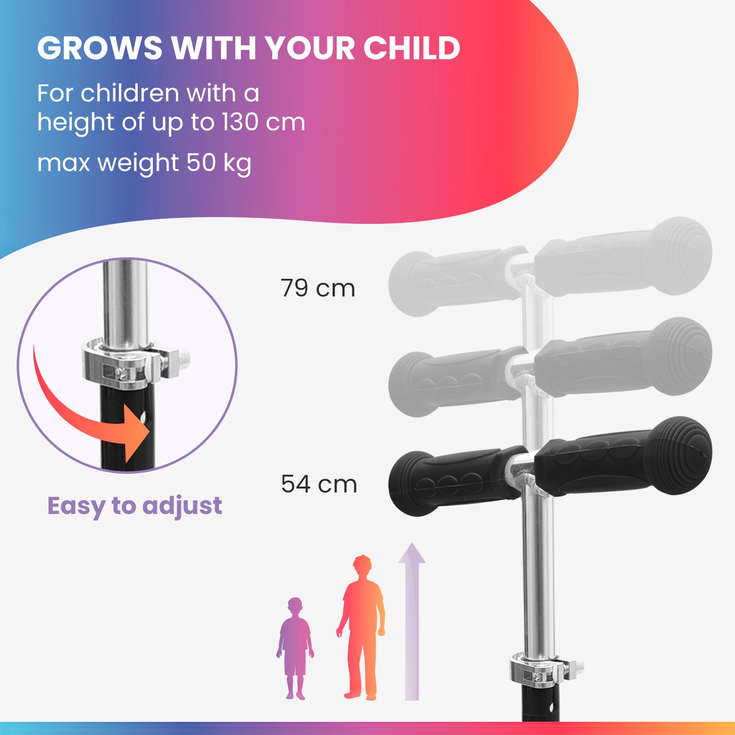 Fun pro ONE detská kolobežka 3-6 rokov LED kolieska skladacia do 50 kg nastaviteľná výška – Obrázok 3
