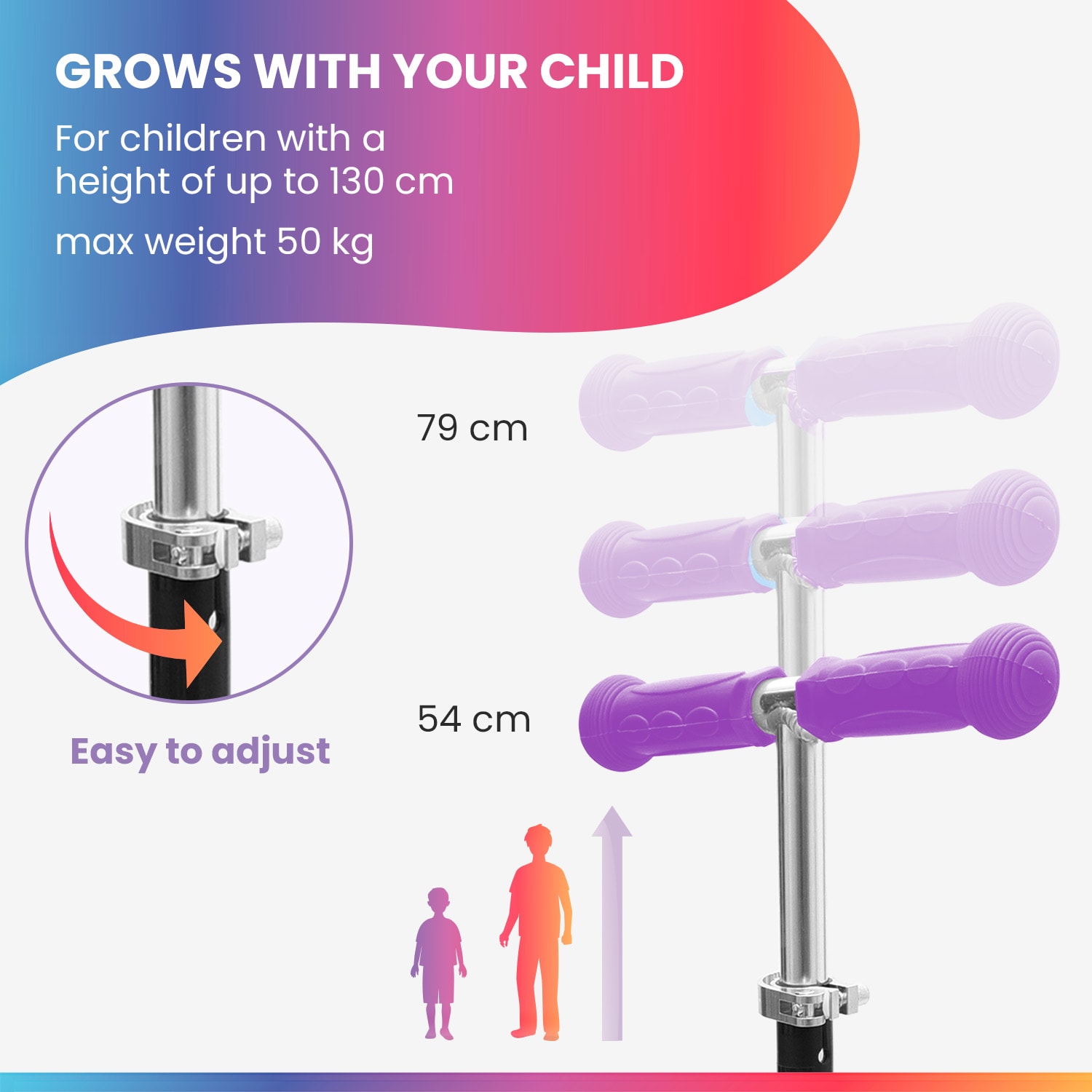 Fun pro ONE detská kolobežka 3-6 rokov LED kolieska skladacia do 50 kg nastaviteľná výška – Obrázok 3