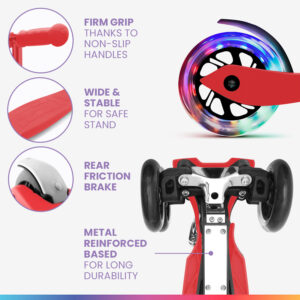 Fun pro ONE Deluxe detská kolobežka 3-6 rokov LED kolieska skladacia do 50 kg nastaviteľná výška