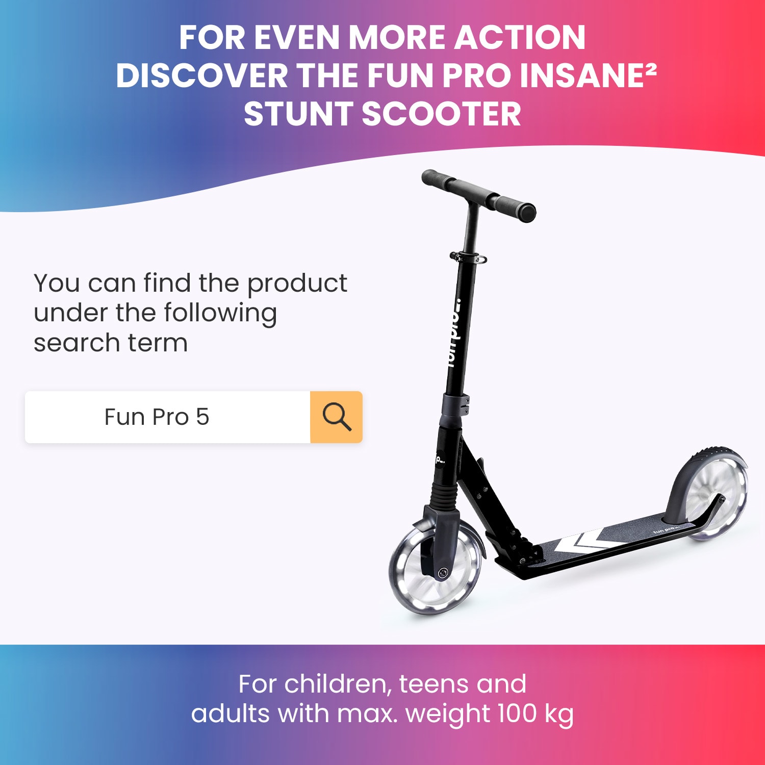 Fun pro THREE detská kolobežka od 6 rokov Guľôčkové ložiská ABEC 9 Skladacia Nastaviteľná výška – Obrázok 5