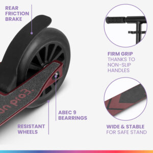 Fun pro THREE detská kolobežka od 6 rokov Guľôčkové ložiská ABEC 9 Skladacia Nastaviteľná výška