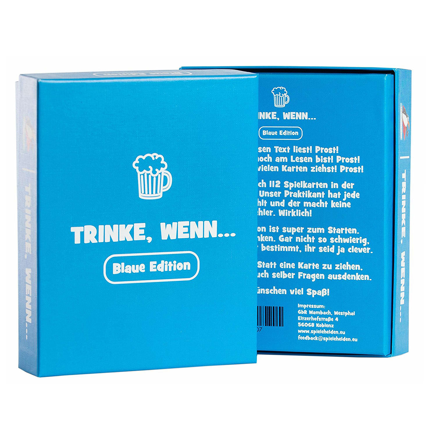 Spielehelden Trinke wenn... Blaue Edition Hra na pitie 100+ otázok Počet hráčov: 2+ Vek: od 18 – Obrázok 5