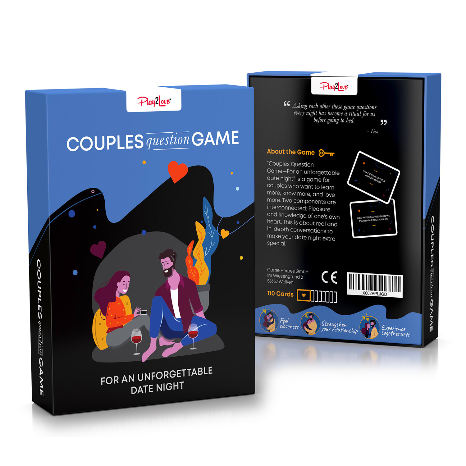 Spielehelden Couples Question Game - Nezabudnuteľné Rande kartová hra v anglickom jazyku – Obrázok 5