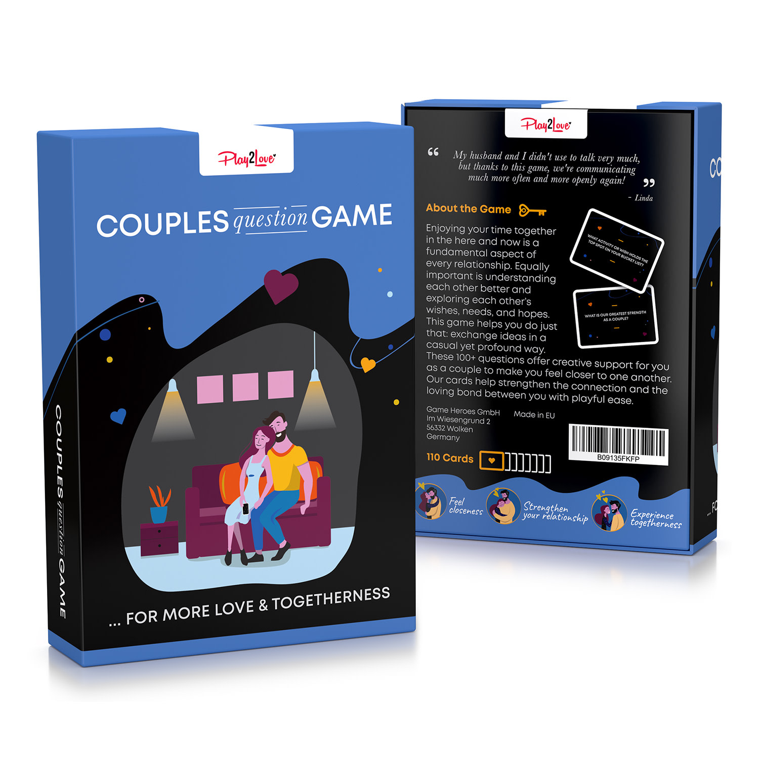 Spielehelden Couple Question Card Game - pre viac lásky a spolupatričnosti Kartová hra v anglickom jazyku – Obrázok 5