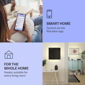Klarstein Mojave 500 smart, infračervený ohrievač 2 v 1, konvektor, 60 x 60 cm, 500 W, RGB osvetlenie