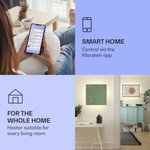 Klarstein Mojave 500 smart, infračervený ohrievač 2 v 1, konvektor, 60 x 60 cm, 500 W, RGB osvetlenie