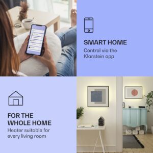 Klarstein Mojave 500 smart, infračervený ohrievač 2 v 1, konvektor, 60 x 60 cm, 500 W, RGB osvetlenie