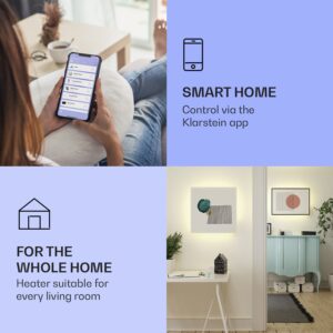 Klarstein Mojave 500 smart, infračervený ohrievač 2 v 1, konvektor, 60 x 60 cm, 500 W, RGB osvetlenie