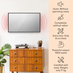 Klarstein La Palma 1000 smart, infračervený ohrievač 2 v 1, 120 x 60 cm, 1000 W, zrkadlová predná časť