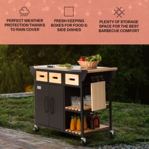 Klarstein Jersey, vonkajšia kuchyňa, pracovná doska, ušľachtilá oceľ, prenosná, kryt proti dažďu