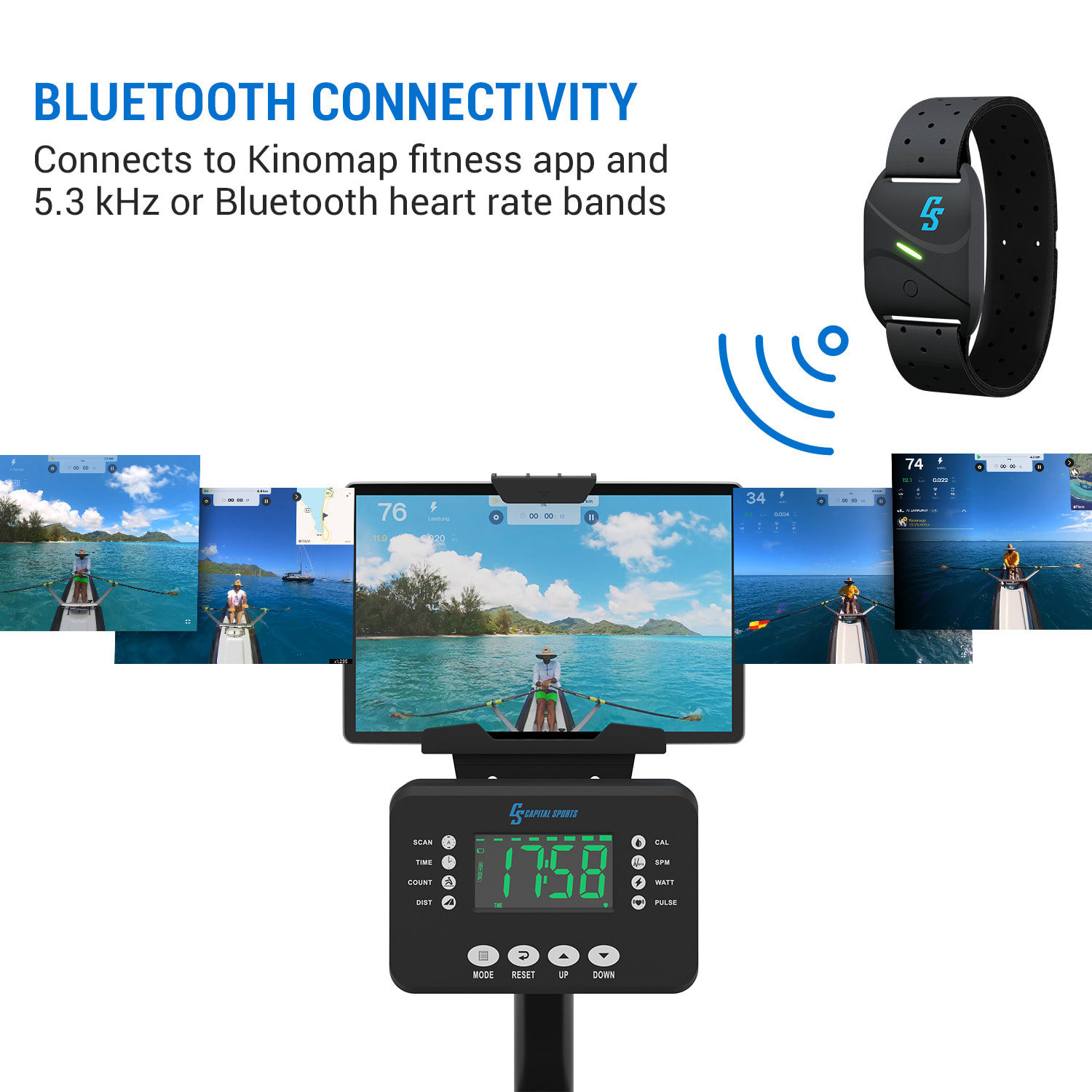 Capital Sports Helios, magnetický veslovací trenažér, LED displej, 8 úrovní, hliník – Obrázok 3