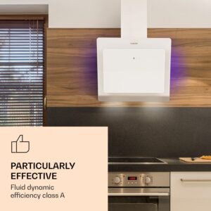 Klarstein Aurora Eco 90, digestor, 90 cm, nástenný, 550 m³/h, A+, dotykové ovládanie, biely