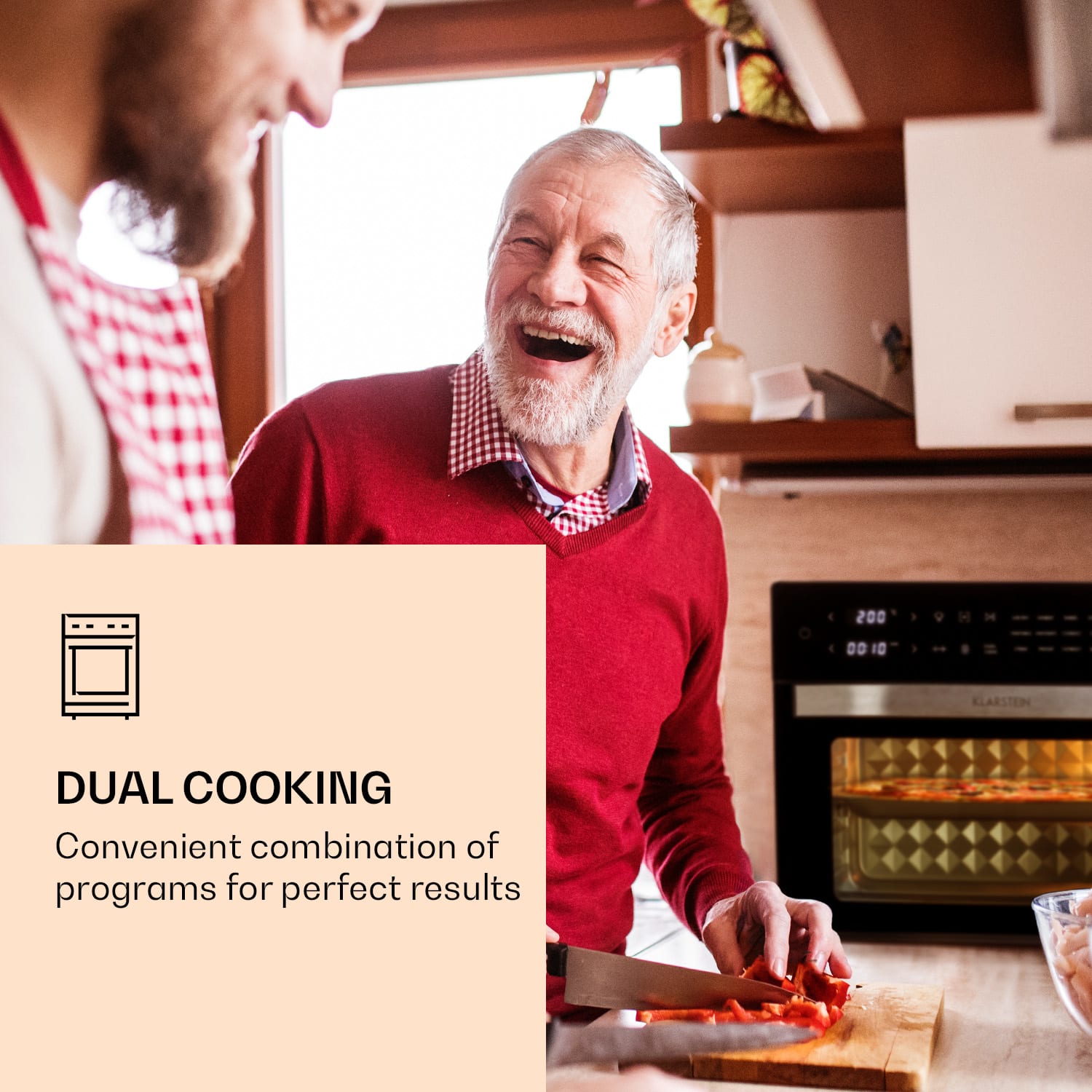 Klarstein Vigor Air, teplovzdušná fritéza, 1800 W, 30 l, 18 programov, horný a dolný ohrev