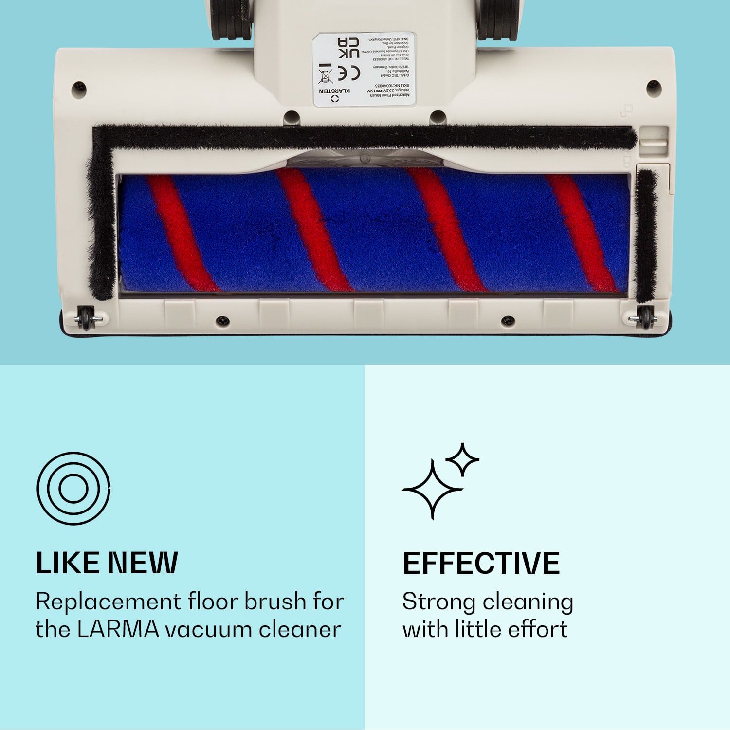 Klarstein LARMA, vysávač, náhradná podlahová kefa, kefa na prach, na tvrdé podlahy
