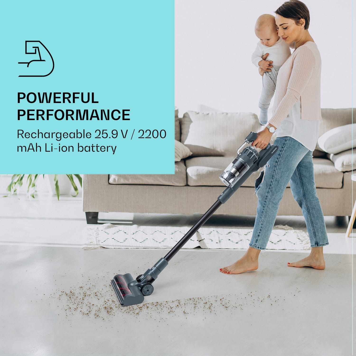 Klarstein LARMA, vysávač, náhradná batéria, 25,9V/2200 mAh – Obrázok 2