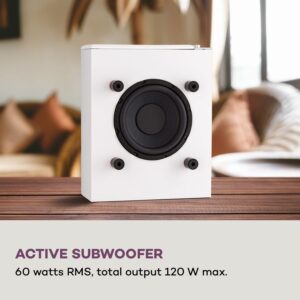 Auna Line 501 Slim, subwoofer, bass reflex, aktívny, 80 W RMS, 50 - 100 Hz, 4 Ohm