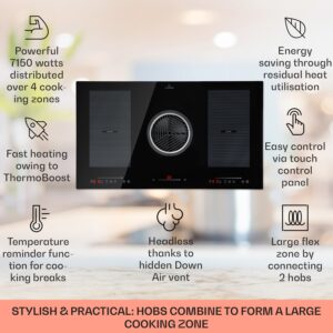 Klarstein Full House Down Air System, indukčná varná doska s odsávaním, 655 m³/h, energet. trieda A