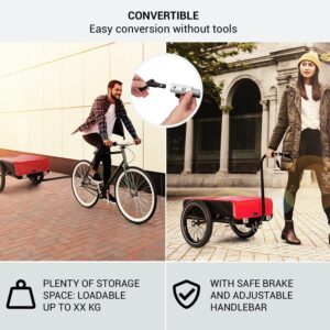 KLARFIT Companion, nákladný príves, 40kg/50litrov, príves na bicykle, ručný vozík, čierny