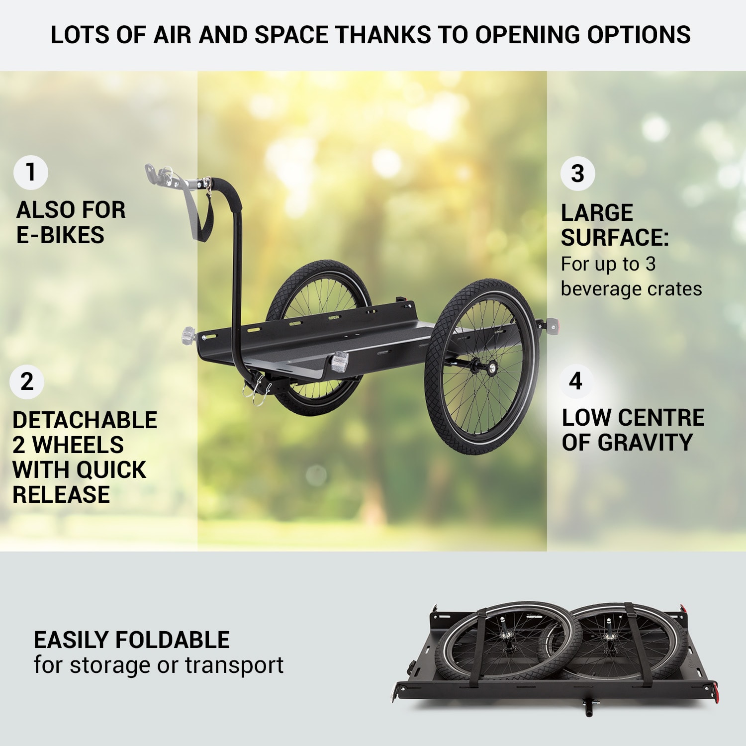 KLARFIT Companion Travel L, nákladný príves, 40 kg, príves na bicykel, ručný vozík, 16 – Obrázok 2