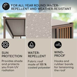 Blumfeldt Valence, altánok, 3 x 3 m, UV50+, vodoodpudivý, solárne LED osvetlenie, solárny panel