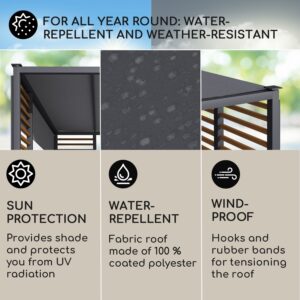 Blumfeldt Valence, altánok, 3 x 3 m, UV50+, vodoodpudivý, solárne LED osvetlenie, solárny panel