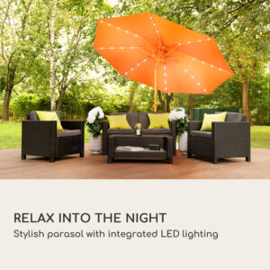 Blumfeldt Calais, slnečník, hliníkový rám, polyester, UV 50, LED svetlo