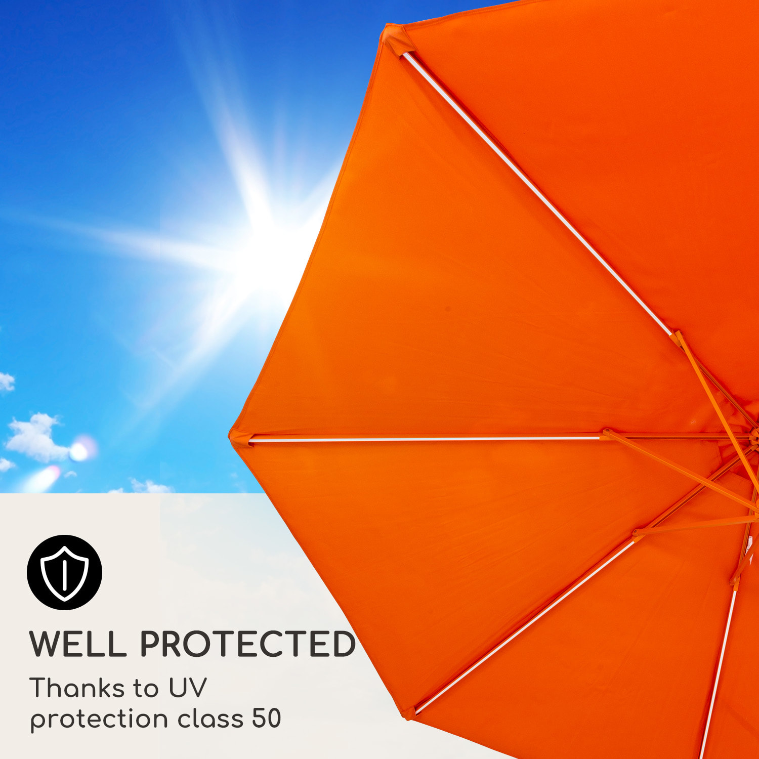 Blumfeldt Calais, slnečník, hliníkový rám, polyester, UV 50, LED svetlo – Obrázok 5