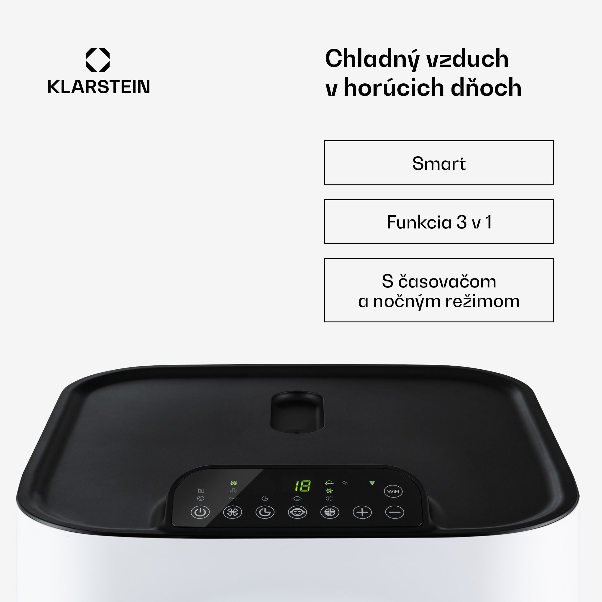 Klarstein Kraftwerk Eco Smart 11, mobilná klimatizácia 3 v 1, 11 500 BTU, diaľkové ovládanie, ovládanie pomocou aplikácie
