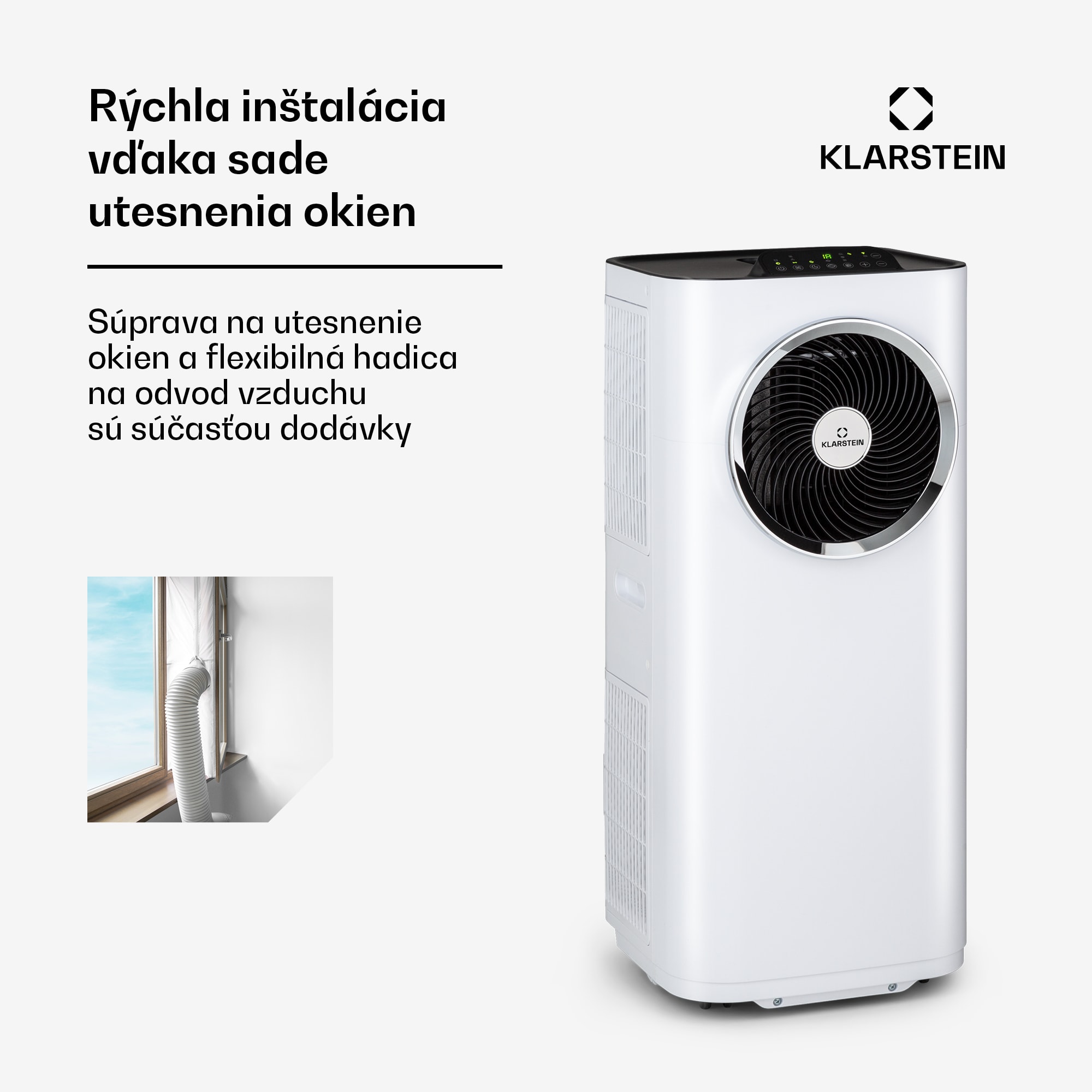 Klarstein Kraftwerk Eco Smart 11, mobilná klimatizácia 3 v 1, 11 500 BTU, diaľkové ovládanie, ovládanie pomocou aplikácie – Obrázok 4