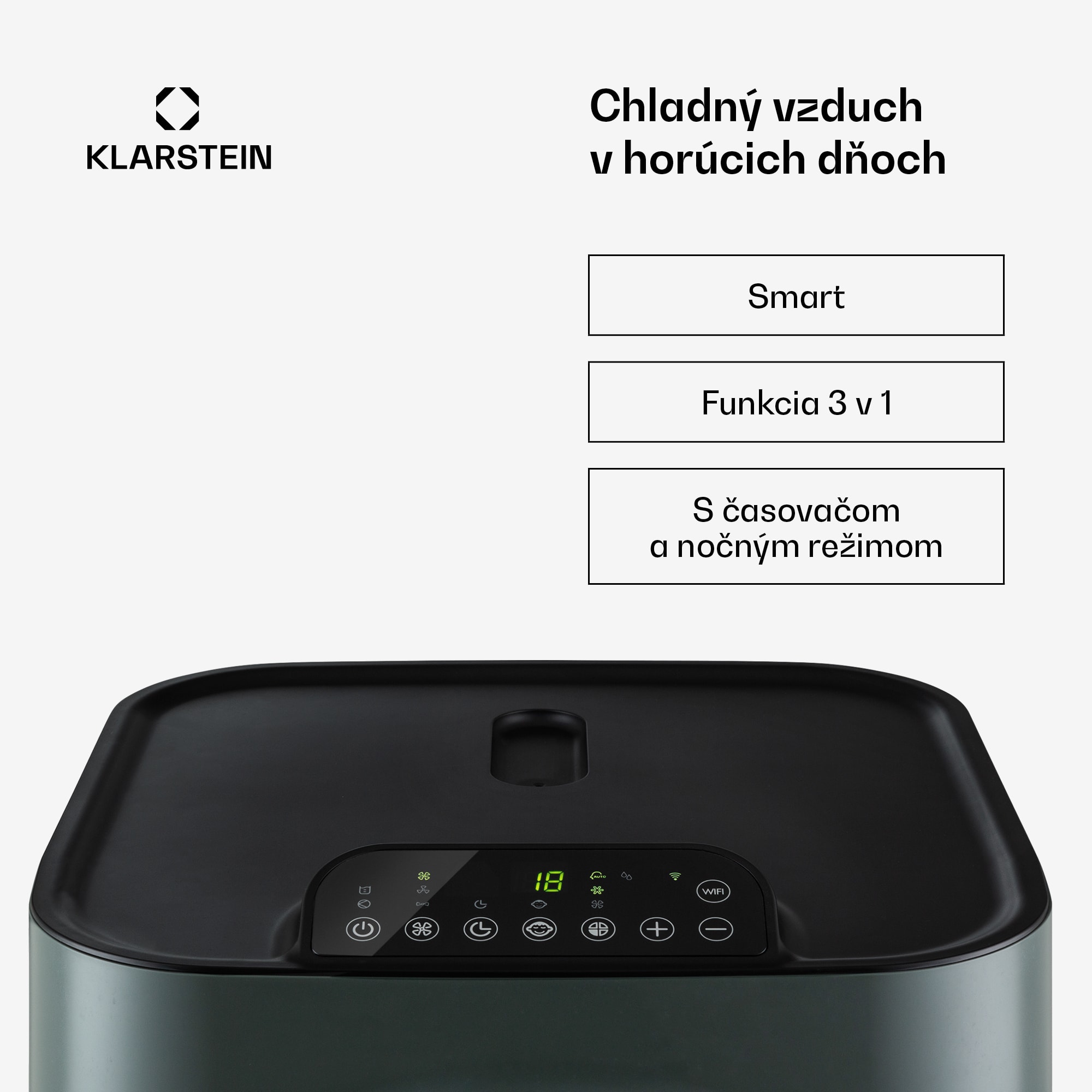Klarstein Kraftwerk Eco Smart 11, mobilná klimatizácia 3 v 1, 11 500 BTU, diaľkové ovládanie, ovládanie pomocou aplikácie