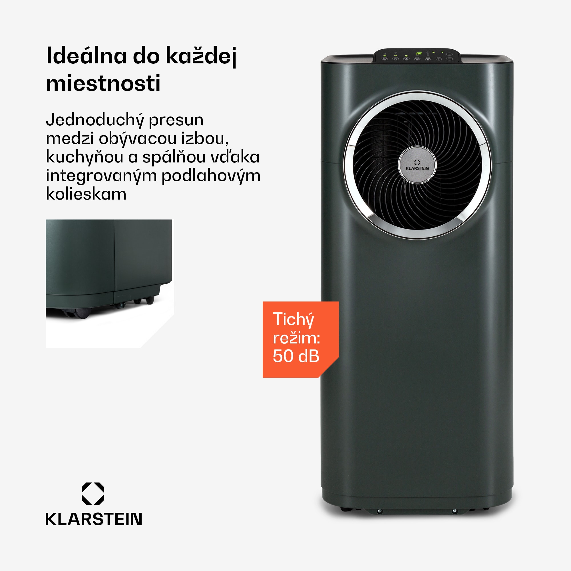 Klarstein Kraftwerk Eco Smart 11, mobilná klimatizácia 3 v 1, 11 500 BTU, diaľkové ovládanie, ovládanie pomocou aplikácie – Obrázok 3