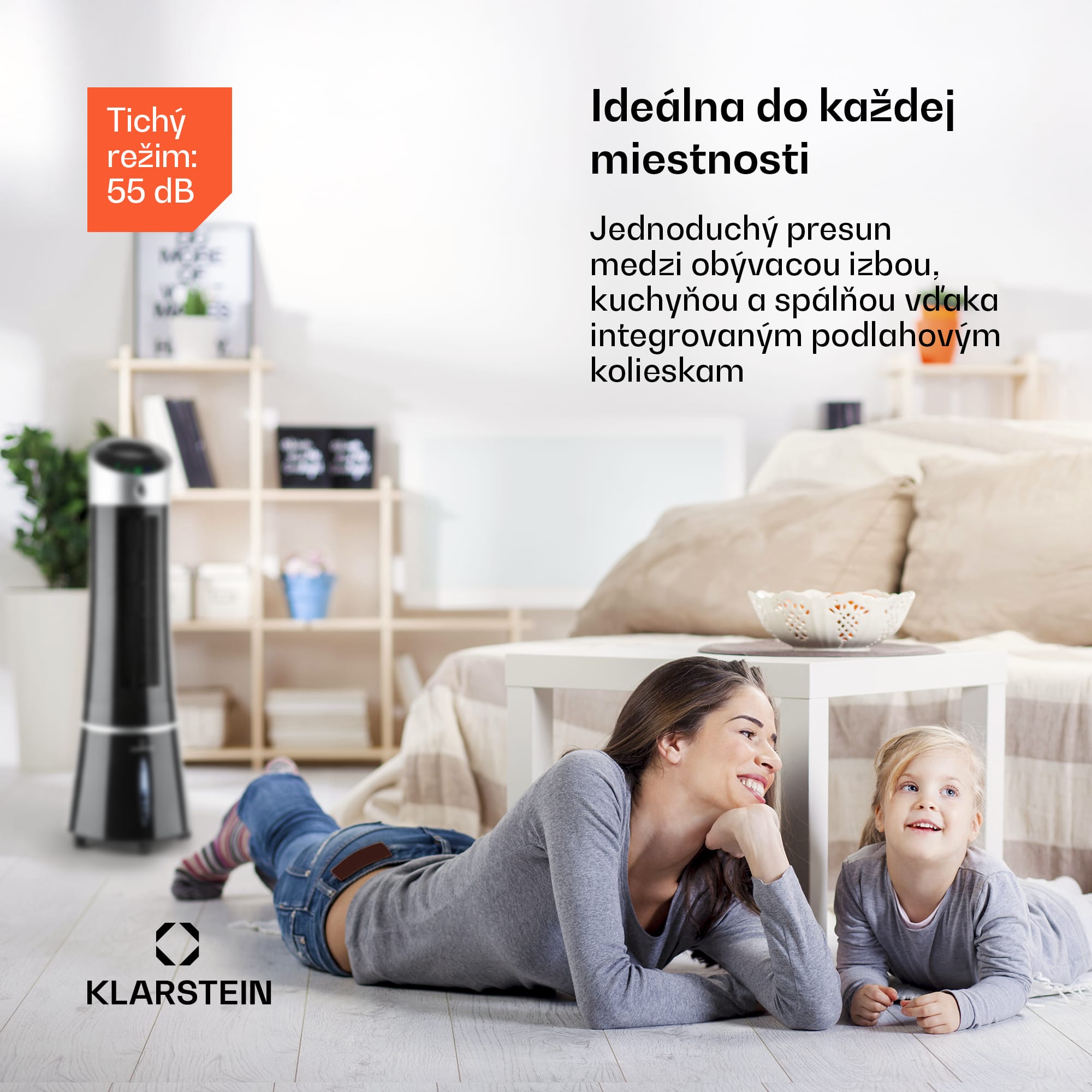 Klarstein Skyscraper Ice Smart, 4-v-1 ochladzovač vzduchu, ventilátor, 210m³/h, WiFi, diaľkové ovládanie – Obrázok 3