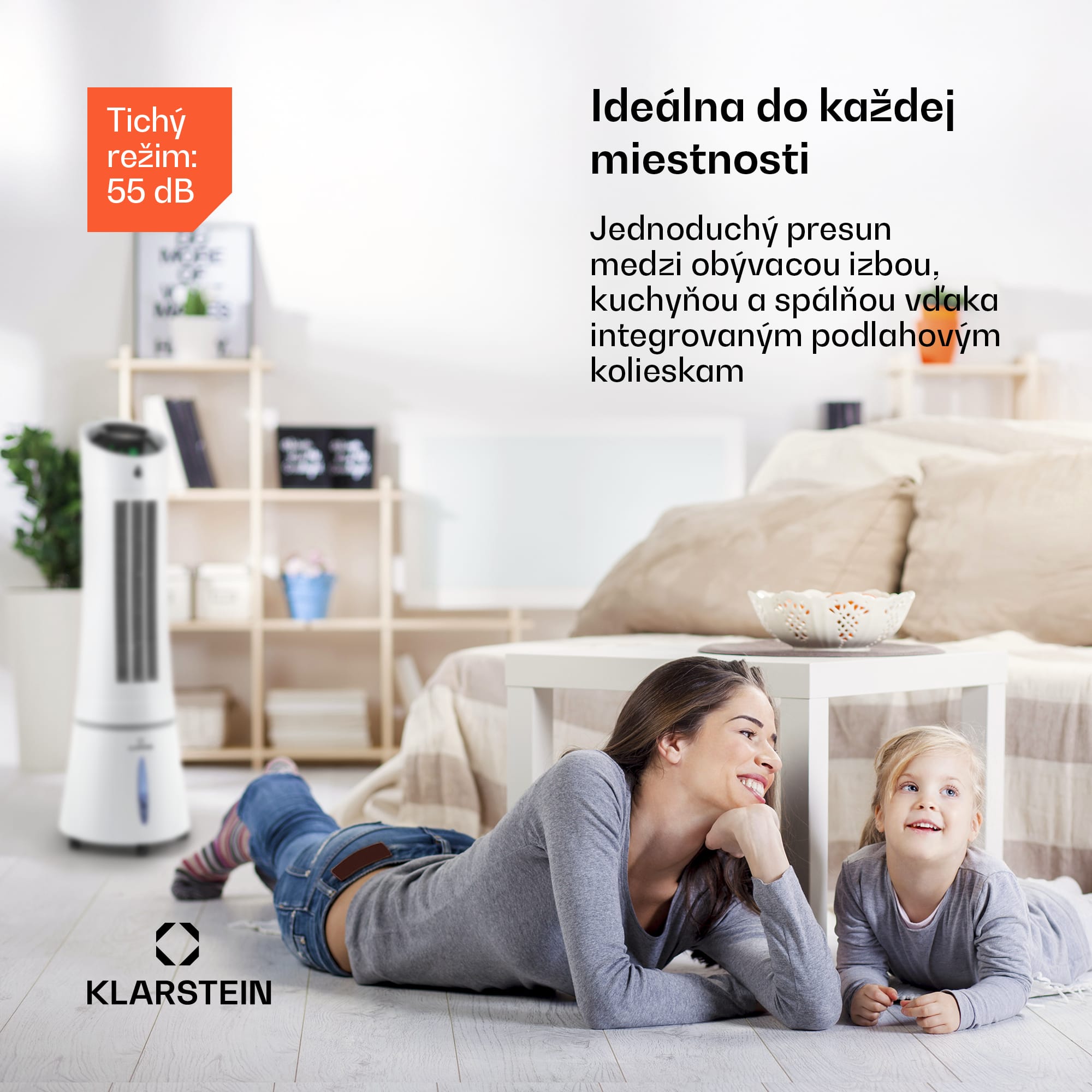 Klarstein Skyscraper Ice Smart, 4-v-1 ochladzovač vzduchu, ventilátor, 210m³/h, WiFi, diaľkové ovládanie – Obrázok 3