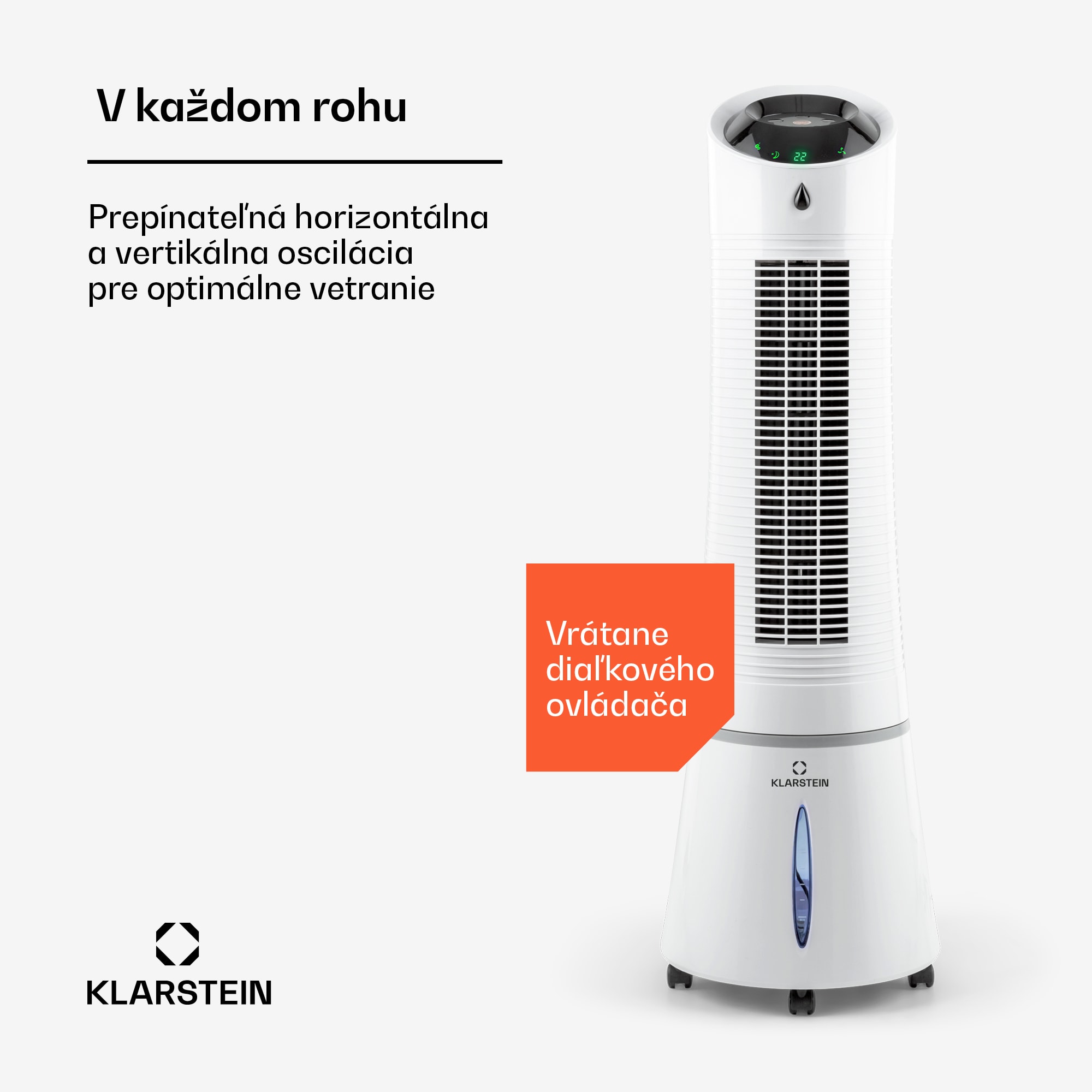 Klarstein Skyscraper Ice Smart, 4-v-1 ochladzovač vzduchu, ventilátor, 210m³/h, WiFi, diaľkové ovládanie – Obrázok 4