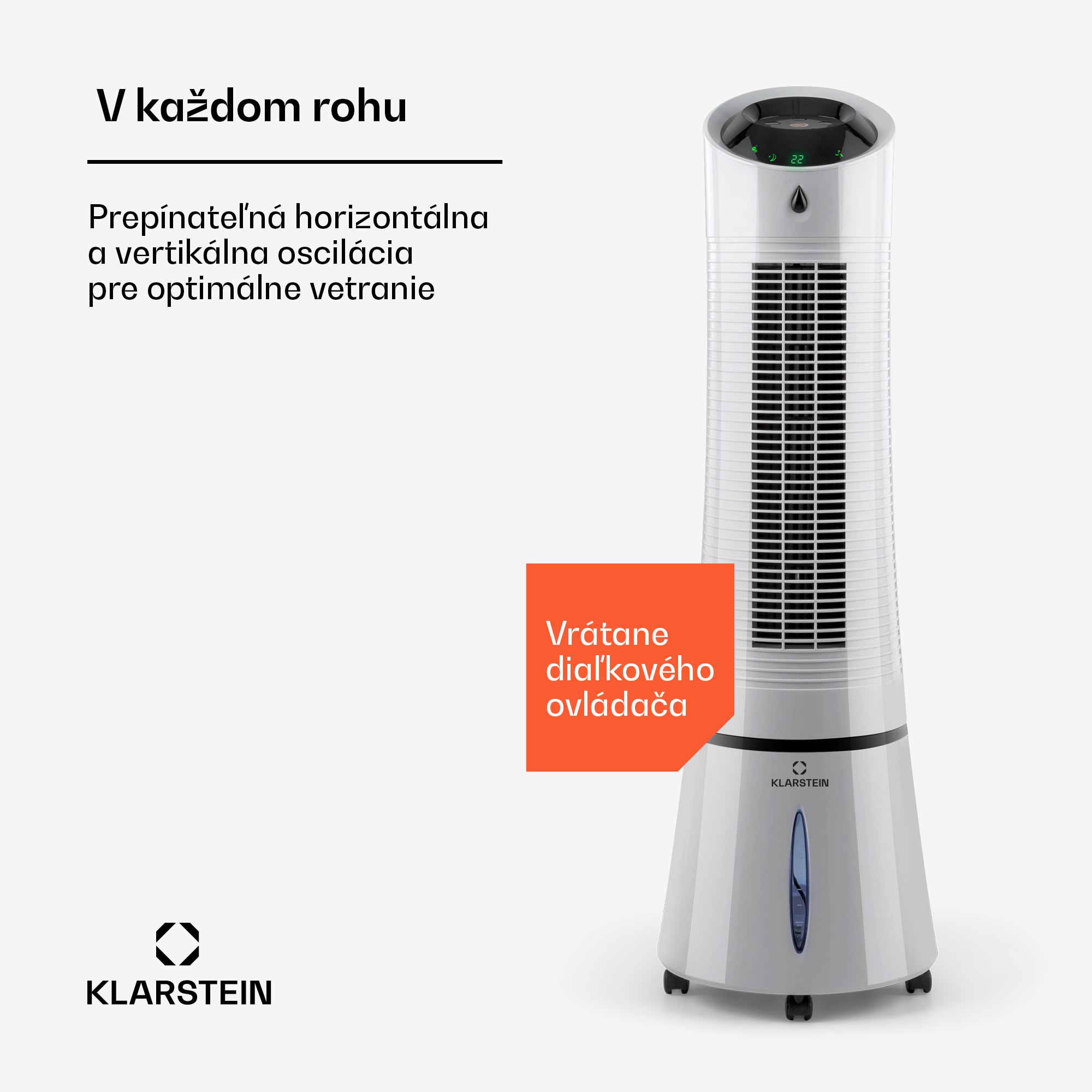 Klarstein Skyscraper Ice Smart, 4-v-1 ochladzovač vzduchu, ventilátor, 210m³/h, WiFi, diaľkové ovládanie – Obrázok 4