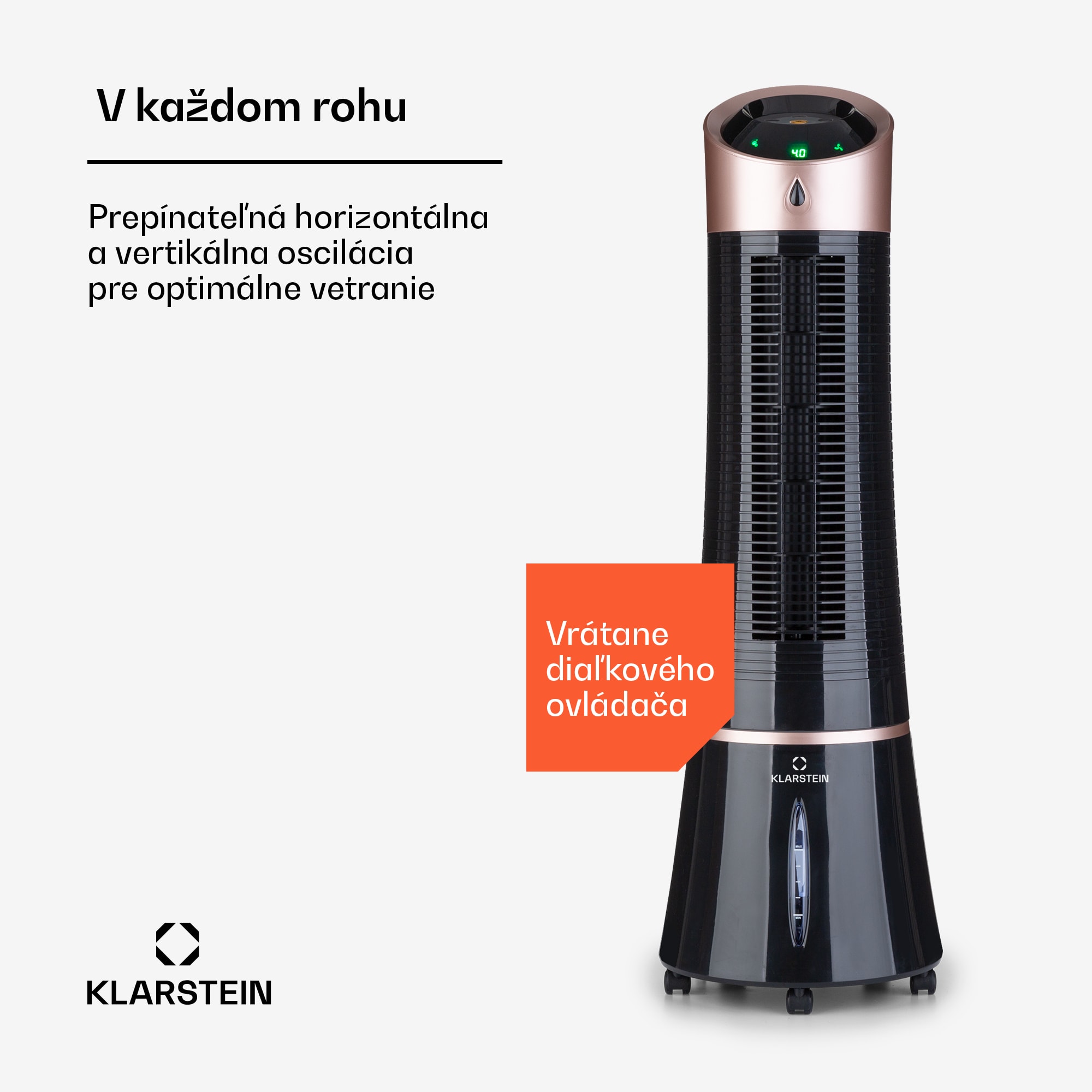 Klarstein Skyscraper Ice Smart, 4-v-1 ochladzovač vzduchu, ventilátor, 210m³/h, WiFi, diaľkové ovládanie – Obrázok 4