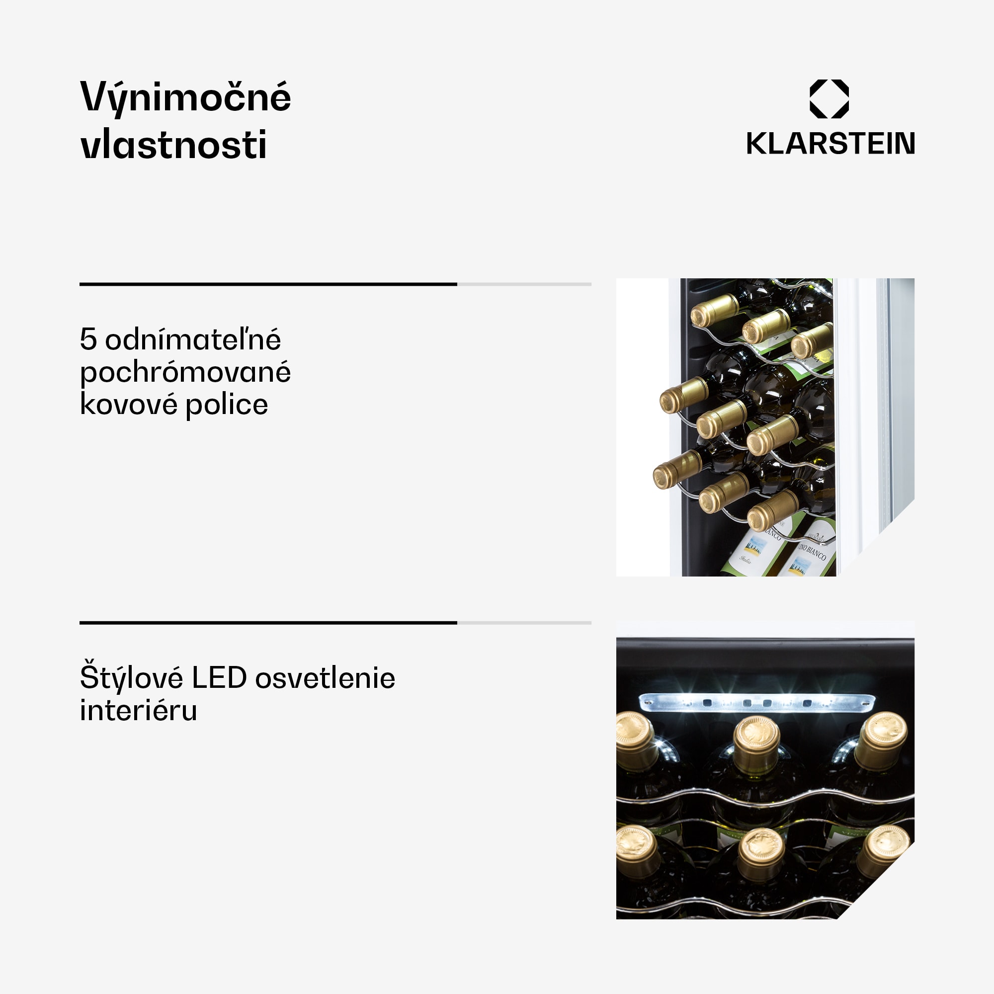 Klarstein Shiraz 18 Slim Uno, vinotéka, 50 l, 18 fliaš, 5-18°C, dotykový ovládací panel – Obrázok 3