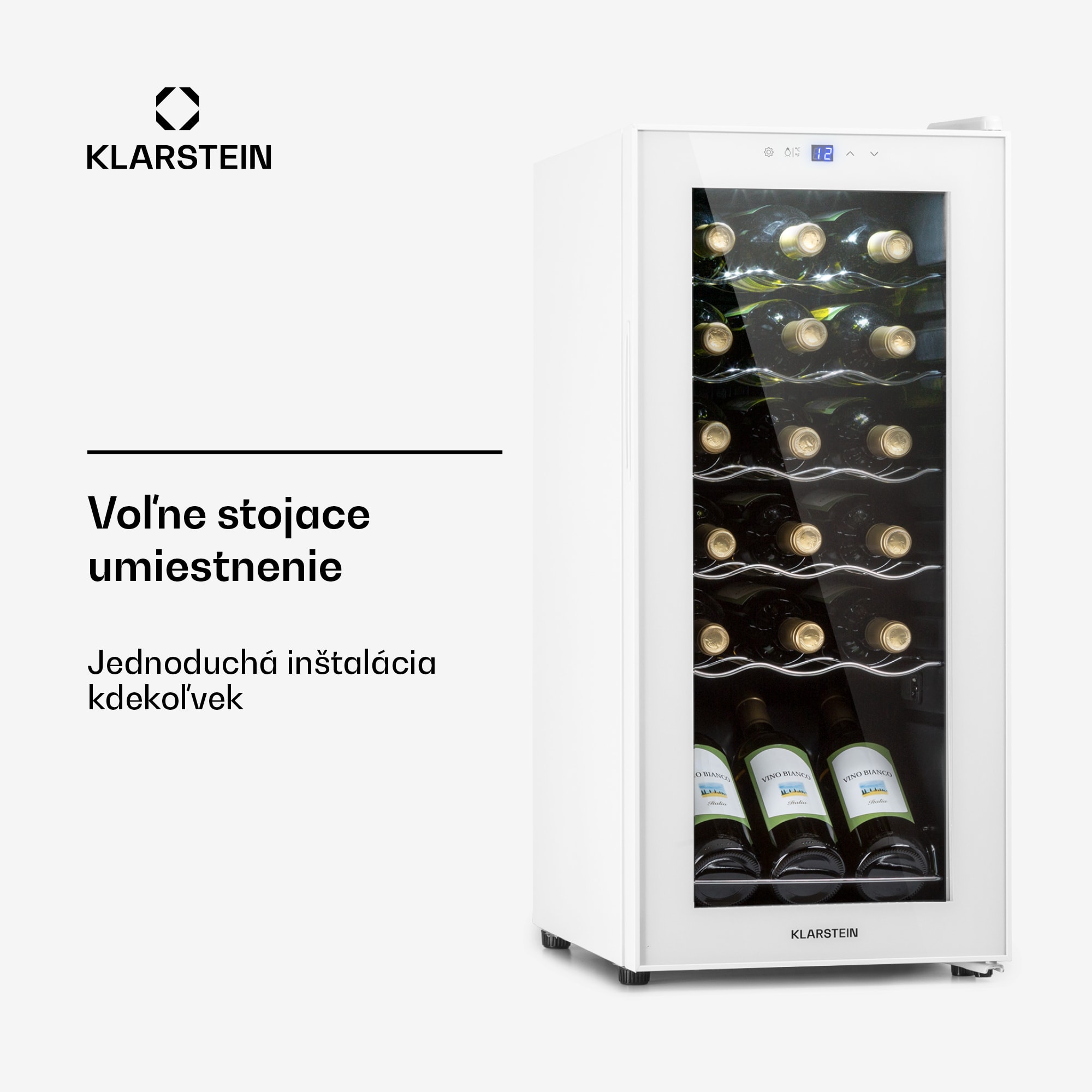 Klarstein Shiraz 18 Slim Uno, vinotéka, 50 l, 18 fliaš, 5-18°C, dotykový ovládací panel – Obrázok 4