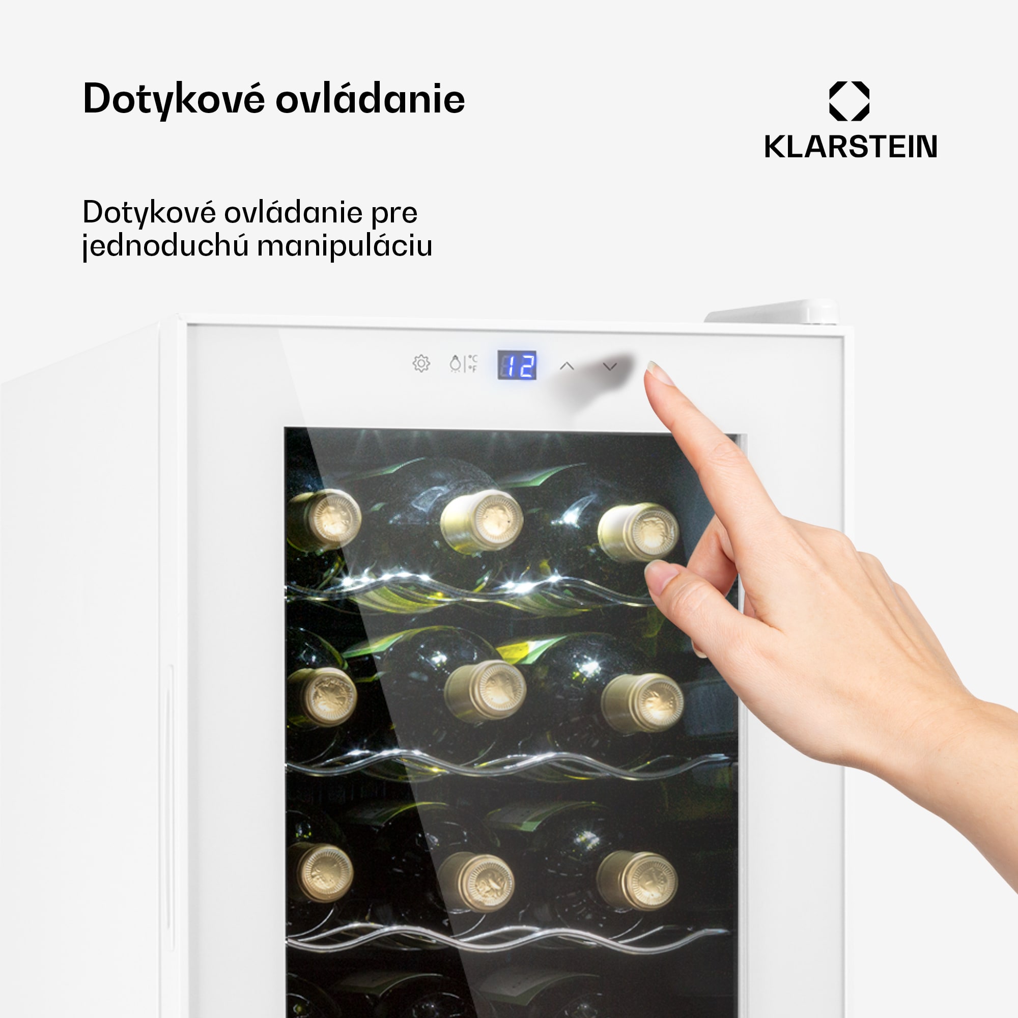 Klarstein Shiraz 18 Slim Uno, vinotéka, 50 l, 18 fliaš, 5-18°C, dotykový ovládací panel – Obrázok 5