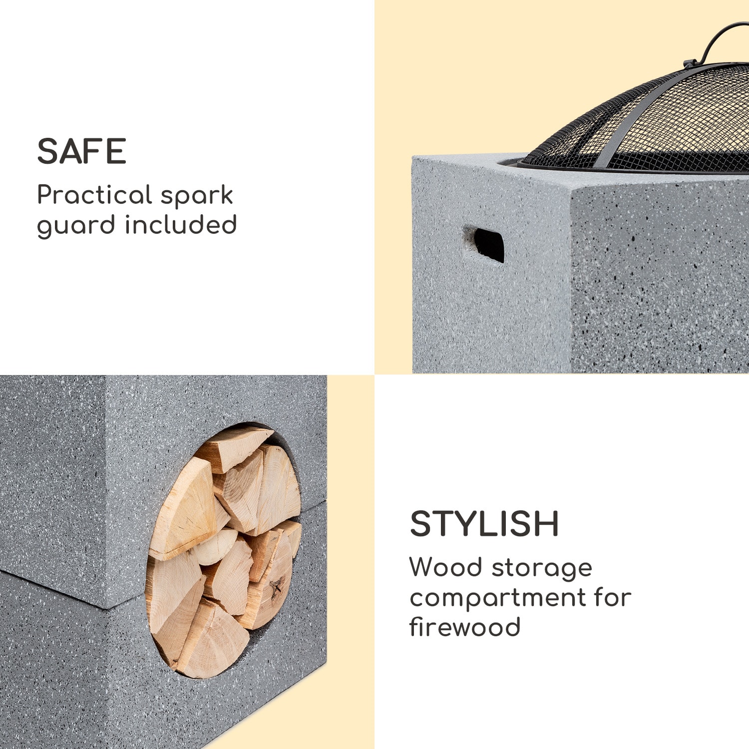 Blumfeldt Monolith, ohnisko s grilom, MgO a oceľový plášť, lapač iskier – Obrázok 3