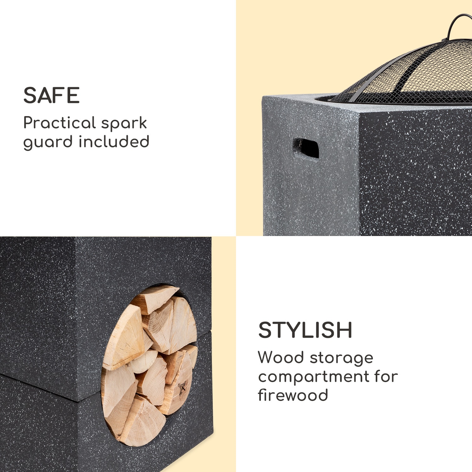 Blumfeldt Monolith, ohnisko s grilom, MgO a oceľový plášť, lapač iskier – Obrázok 3