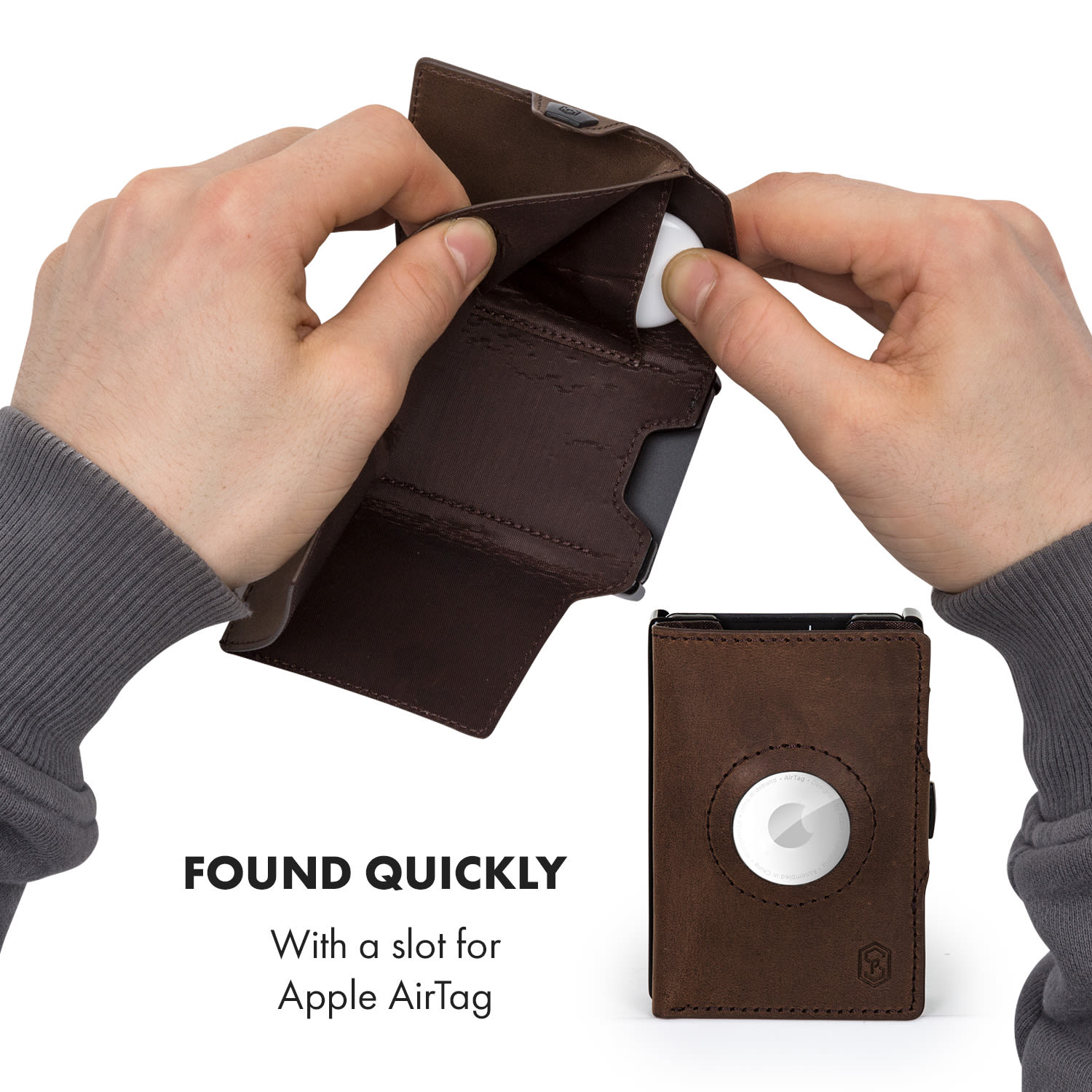 Slimpuro ZNAP Airtag Wallet, 12 kariet, priehradka na mince, 8,9 x 1,8 x 6,3 cm (Š x V x H), ochrana RFID