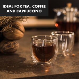 Klarstein Glaswerk Altino, dvojstenné termopoháre, 250 ml, ručná výroba, borosilikátové sklo