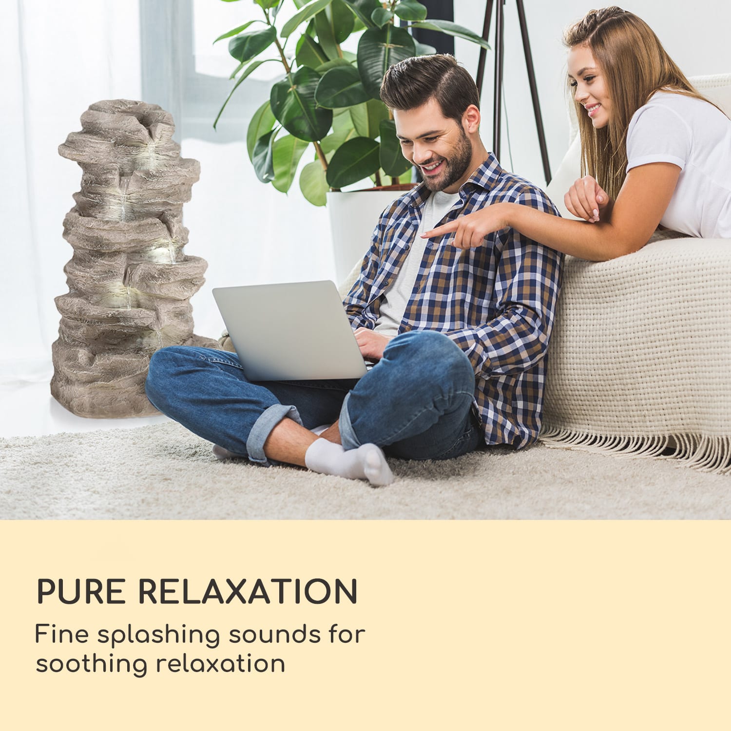 Blumfeldt Stonehenge XL, solárna fontána, LED osvetlenie, polyresin, lítium-iónová batéria – Obrázok 5