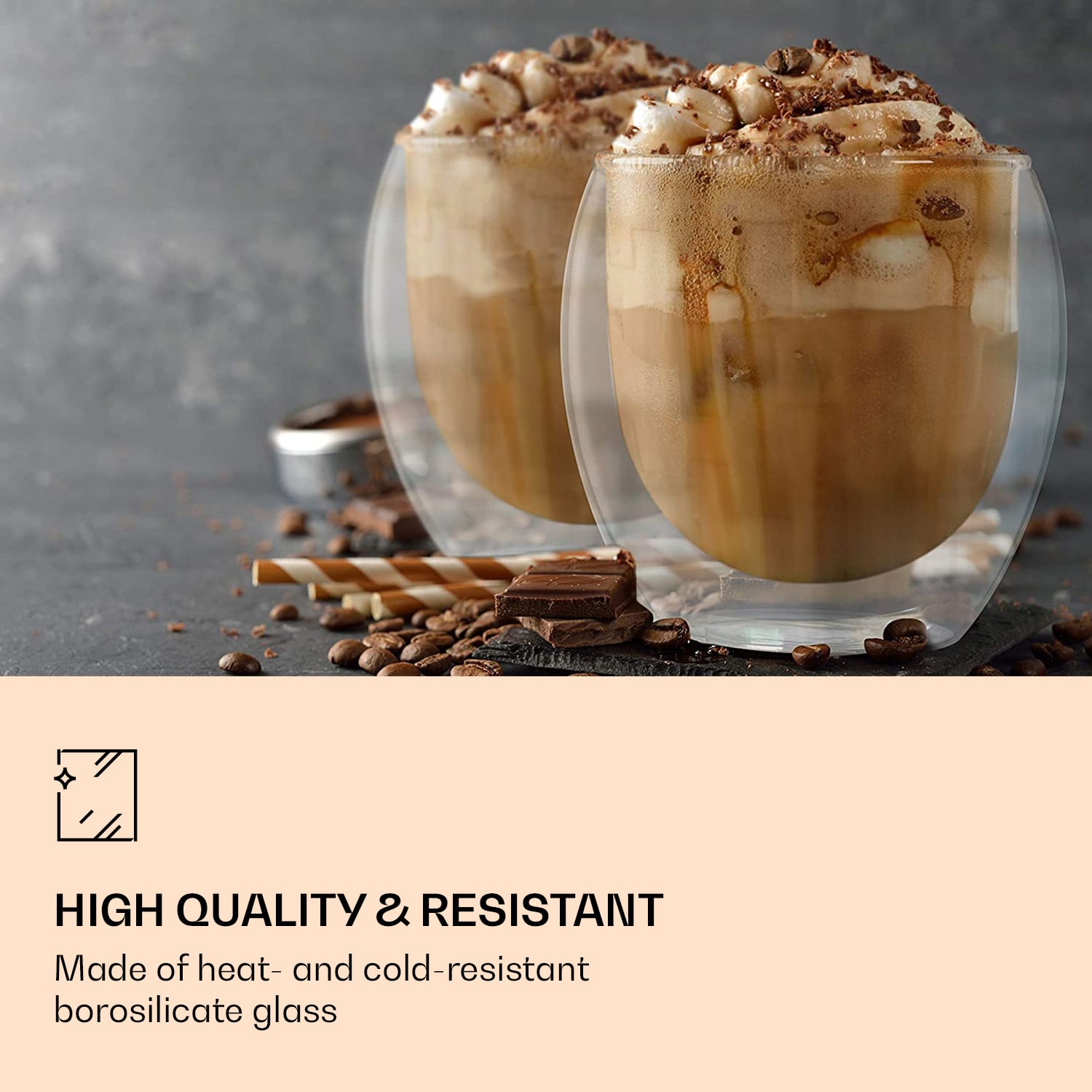 Feelino DUOS Jumbo, dvojstenný pohár, 310 ml, vrátane lyžičky – Obrázok 2