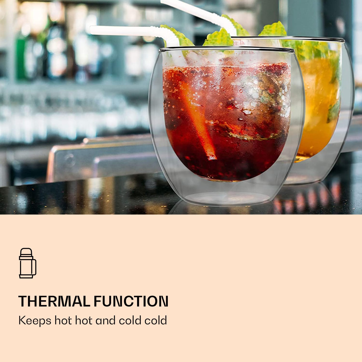 Feelino DUOS Jumbo, dvojstenný pohár, 310 ml, vrátane lyžičky – Obrázok 3