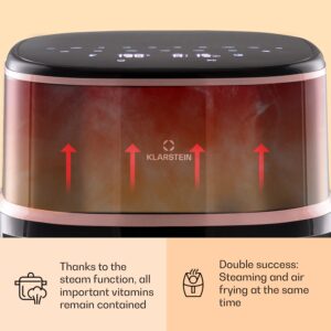 Klarstein Air Bloom, teplovzdušná fritéza, 1500 W, 7,5 l, 16 programov, s funkciou naparovania