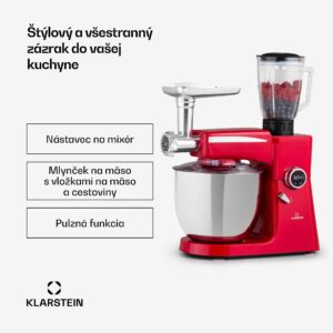 Klarstein Renata Rossa, kuchynský robot 3 v 1, 2000 W/2,7 PS, 10 l, nehrdzavejúca oceľ, bez BPA