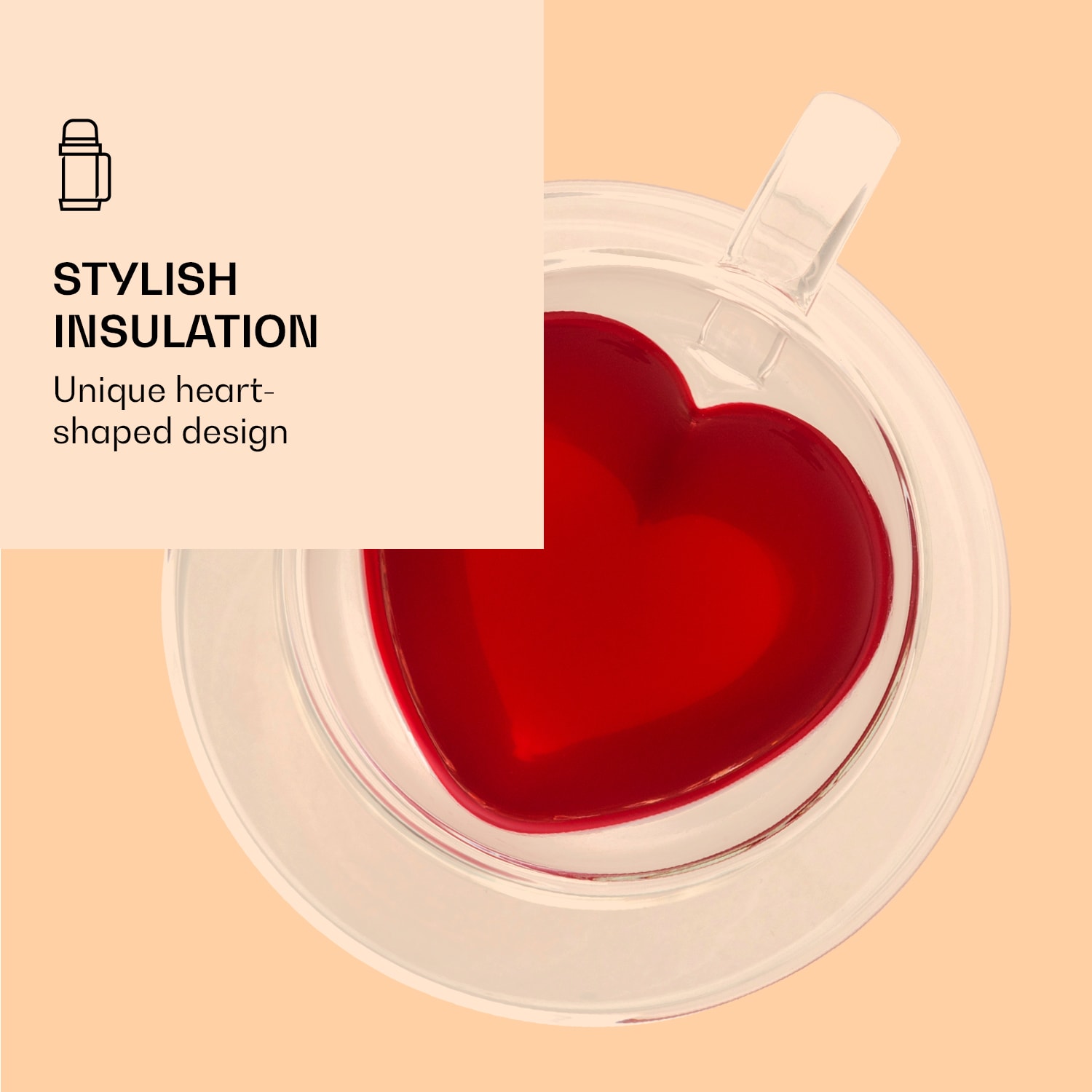 Feelino Pohár na pitie, 350 ml, Dvojstenný, Vysoko kvalitné borosilikátové sklo, Jedinečný – Obrázok 2