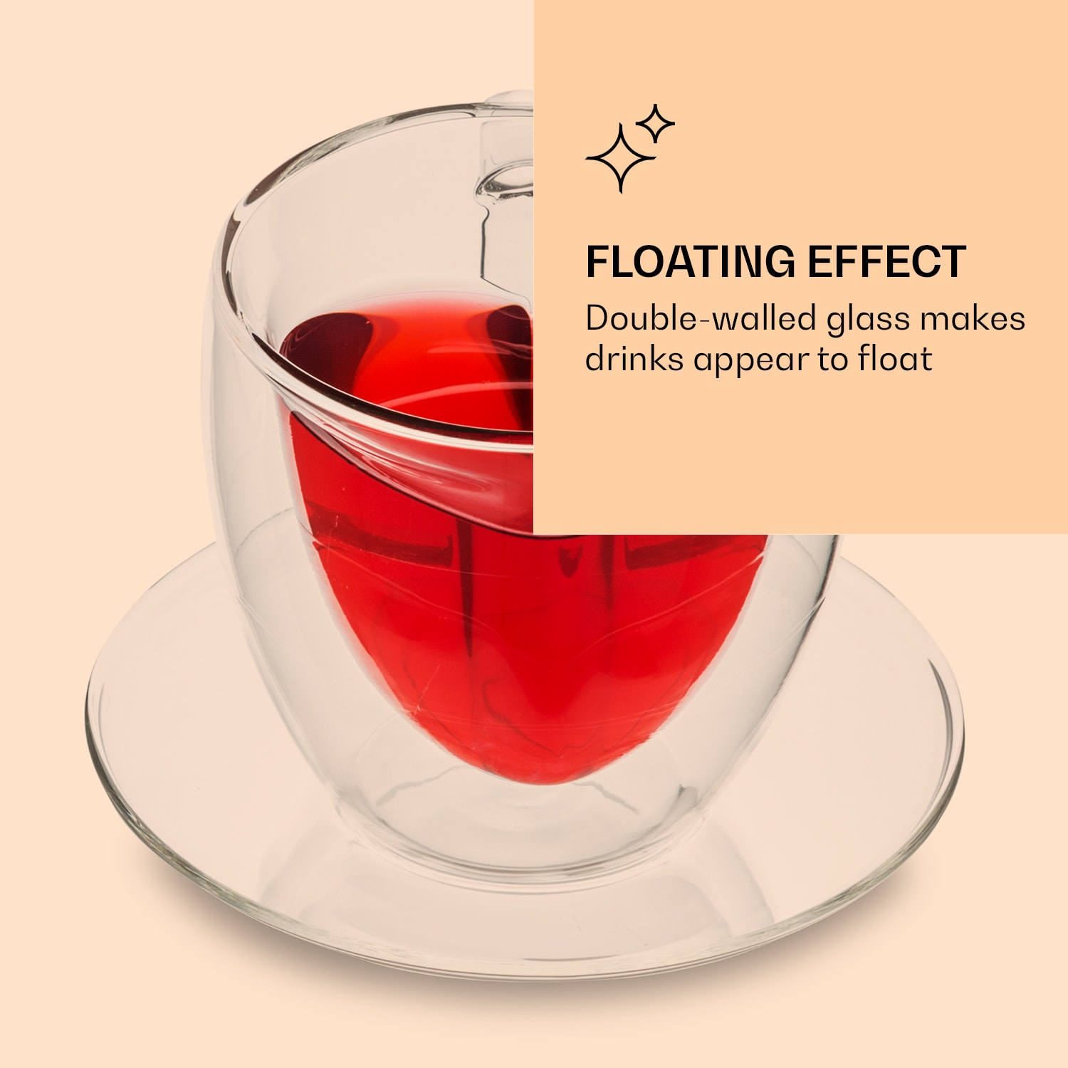 Feelino Pohár na pitie, 350 ml, Dvojstenný, Vysoko kvalitné borosilikátové sklo, Jedinečný – Obrázok 4